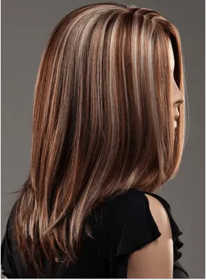 Купить Синтетические парики Длинный натуральный волнистый парик Омбре  Коричневый золотистый мелирование Светлые многослойные волосы с боковой  челкой для женщин Термостойкие | Joom