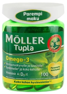 Рыбий жир Moller Omega-3 Tupla 100шт (513478) купить в Старом Осколе -  SKU2459394
