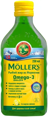 Moller's Жидкий рыбий жир Moller omega-3 250мл