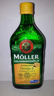 Moller Kalanmaksaöljy Omega-3 Sitruunanmakuinen.Рыбий жир со вкусом лимона  500 мл купить за 1 800 рублей в СПБ