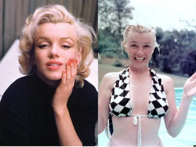 Улыбающаяся и без макияжа Мэрилин Монро, 1955 год | Instagram