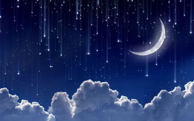 Картинки звезды, луна, небо, космос, облака, фотошоп, месяц - обои  1920x1200, картинка №93032