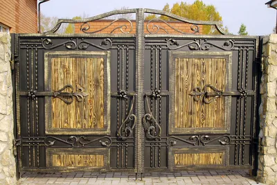 Фотогалерея кованных ворот ( 500 фото) | Металлические калитки, Железные  садовые калитки, Арочные ворота