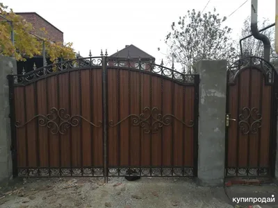 Ворота кованые ВК№121 86 42 107 122 23 26 35 87 77 [NIUTAFU6HO] | металлические  ворота с калиткой фото цены (Руза)
