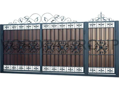 Ворота с элементами ковки, ворота из профлиста в Славянске-на-Кубани