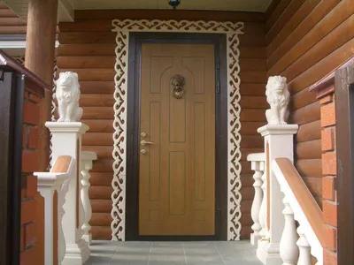 Межкомнатные двери в бревенчатом доме (93 фото)