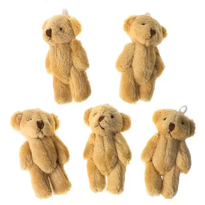 Маленькие плюшевые медведи Kawaii, 5 шт., жемчужные бархатные куклы,  подарки, мини плюшевый мишка | AliExpress