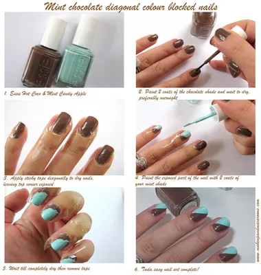 Makeup and Macaroons: NOTD Tutorial - mint chocolate nails