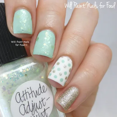 Will Paint Nails for Food: Lynnderella Attitude Adjust-Mint, Swatches and  Nail Art