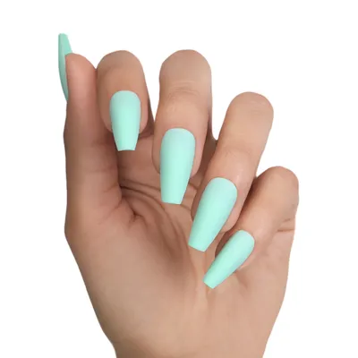 Mint Coffin Press-on Nails with Matte Frost Finish | Salon Manicure –  Marmalade Nails