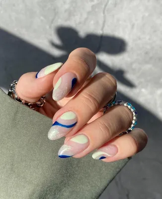 30 Cute Ways To Wear Pastel Nails : Light Mint and Blue Swirl Nails I Take  You | Wedding Readings | Wedding Ideas | Wedding Dresses | Wedding Theme