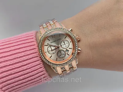 Женские кварцевые наручные часы Michael Kors в цвете розовое золото,  отображение даты - код 2308 (ID#583856937), цена: 525 ₴, купить на Prom.ua