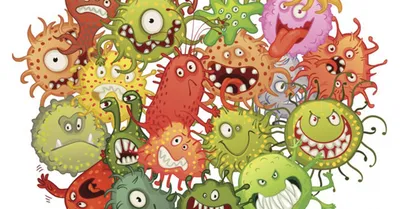 Набор микробов Коллекция мультипликационных вирусов Векторная иллюстрация  микроорганизмов для детей Цветовой рисунок Иллюстрация вектора -  иллюстрации насчитывающей мило, ребенок: 159240452