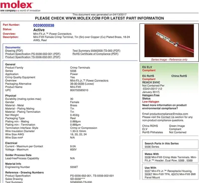Molex- 11-03-0044 - Extraction Tool for Mini-Fit JR