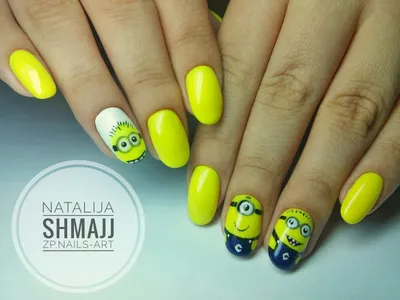 nails #minion #banana #yellow #миньоны #рисунок #ногти #Запорожье | เล็บเจล