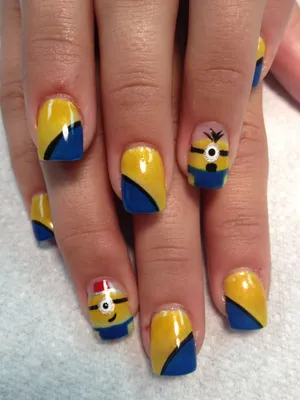 Mini minions in Gelish | Nails, Minions, Mini