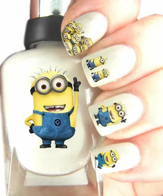 Nailsticker Nail Art Patch Nagel Sticker transfer, Dispicable Me Minions,  einfach zu bedienen Nailsticker Nail Art Patch … | Minion nail art, Nail  art, Minion nails