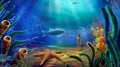 Красивый подводный мир, под …» — создано в Шедевруме