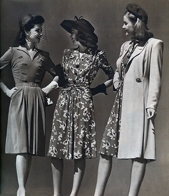 Мода в 40-х в цвете и высоком разрешении. ФОТО
