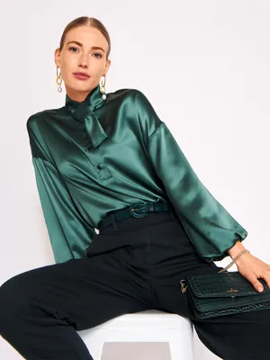 Черная блузка из атласа с прозрачными вставками - 42601 - цена, фото,  описания, отзывы покупателей | Krasota-ua.com