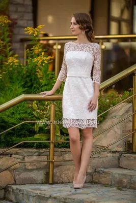 Женские свадебные платья с высоким вырезом, элегантные кружевные женские  платья с коротким рукавом, модель 2023 | AliExpress