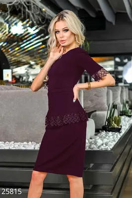 Платье с баской (арт. 25815) ♡ интернет-магазин Gepur