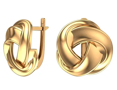 Золотые серьги без вставок — Покровский ювелирный завод