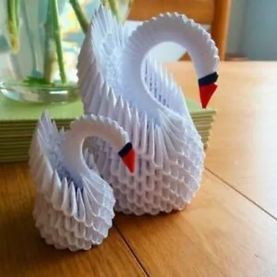 Модульное оригами лебедь пошаговое фото 84 фото