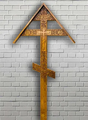 Крест \"Резной Монолит\". Купить крест на кладбище. Могильный крест.