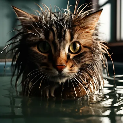 Мокрый кот» — создано в Шедевруме
