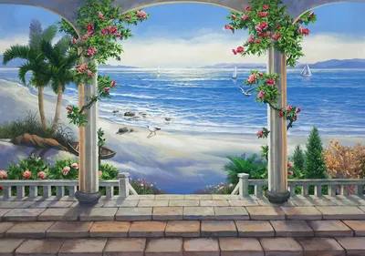 Картина «Цветы у моря», Ольга Дарчук - Jose Art Gallery