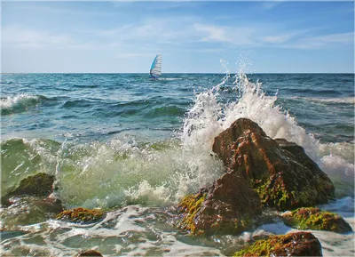Морской прибой - Эля Юрасова | Пейзажи, Акварельные пейзажи, Живописные  пейзажи