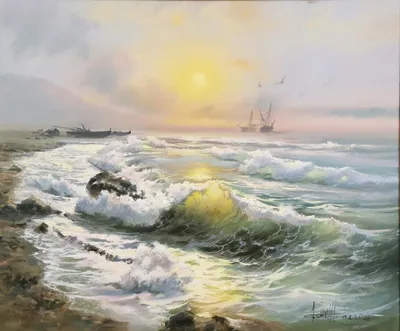 Картина Морской прибой, художник Дмитрий Балахонов - купить за 45000 ₽.