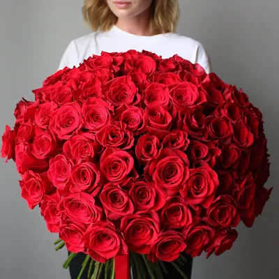 85 красных роз - Море Роз | Розы по честным ценам