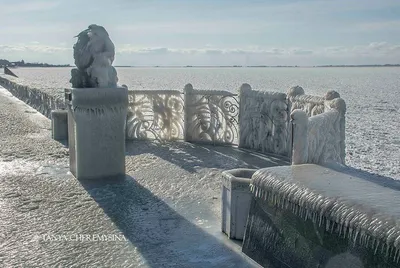 Азовское море во льду - Морское побережье в Бердянске покрылось толстым  слоем льда - фото - видео - ZN.ua
