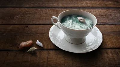 Море в чашке с кофе» — создано в Шедевруме