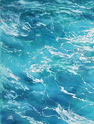 Акварельная картина \"Морская вода 4\" (56 х 38 см) в магазине «ART MIRACLE»  на Ламбада-маркете