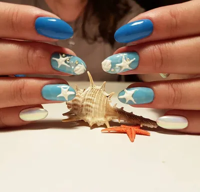 Идеи для маникюра на отдых. Маникюр на море. Nail design | Гвоздь, Ногти,  Маникюр