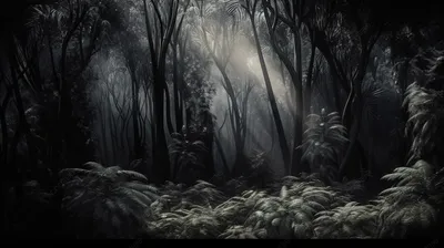 Рисунок темный лес - 53 фото