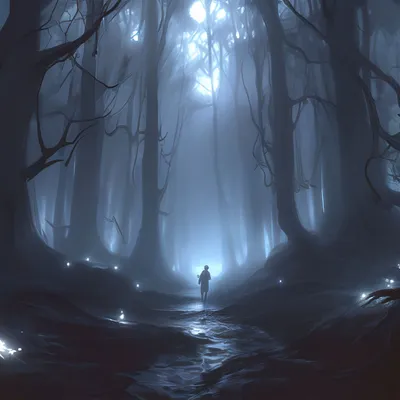 Лес, в котором живут души, тёмный…» — создано в Шедевруме