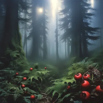 Мрачный лес в тумане - красивые фото