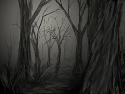 Темный мрачный лес - 72 фото
