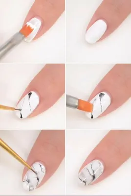 Как делать мрамор на ногтях •Маникюр | Shellac nail art, Marble nails  tutorial, Marble nails