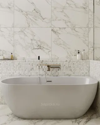 Отзыв: ванная комната под белый мрамор в современном стиле