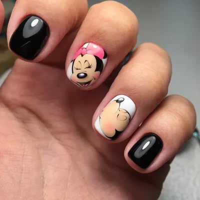 50+ Fresh Summer Nail Designs : Pastel Cartoon Short Nails