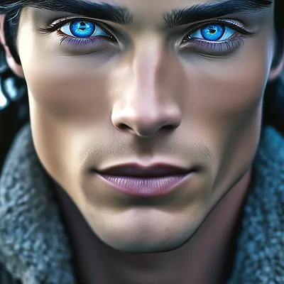 портрет мужчины лицом с голубыми глазами Стоковое Фото - изображение  насчитывающей конец, бело: 216418652