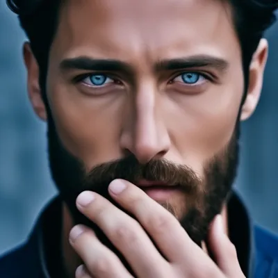 Идеальный мужчина с голубыми глазами…» — создано в Шедевруме