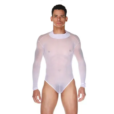 Мужское боди белое прозрачное LaBlinque LB15503 - купить недорого в  интернет-магазине