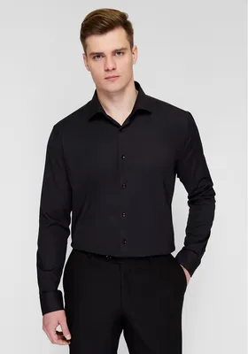 Классическая мужская рубашка черная под галстук в интернет магазине -  Yarmich Store