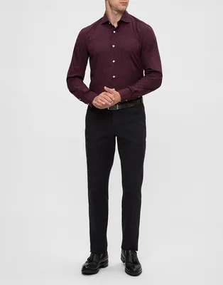Мужская бордовая рубашка с принтом Barba S554802U — Charisma